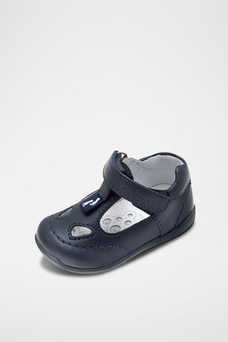 Babies en cuir - Bleu marine