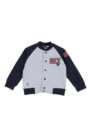 Teddy - Gris clair chiné et bleu marine