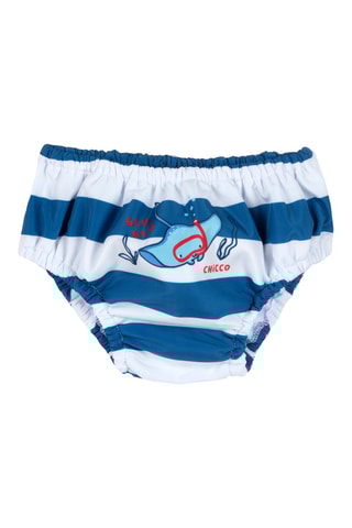 Slip de bain - Bleu marine et blanc