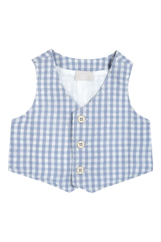 Gilet de costume - Blanc et bleu clair