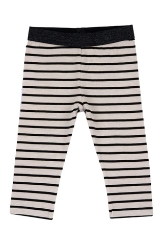 Legging rayé - Beige et noir