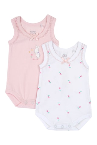 2 bodys - Blanc et rose