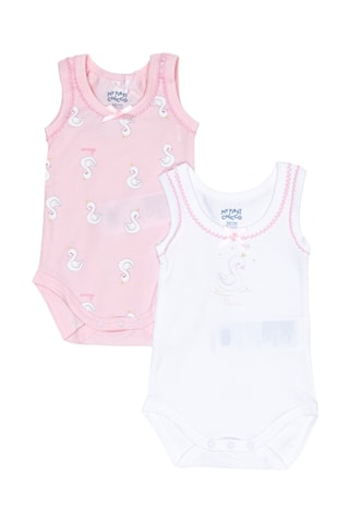2 bodys - Blanc et rose