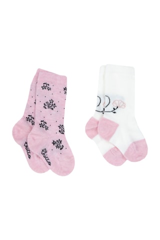 2 paires de chaussettes - Rose et blanc