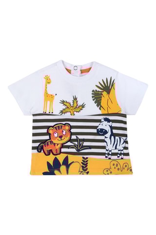 T-shirt - Blanc et orange