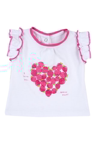 T-shirt - Blanc et rose