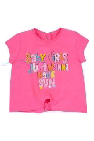 T-shirt noué - Rose