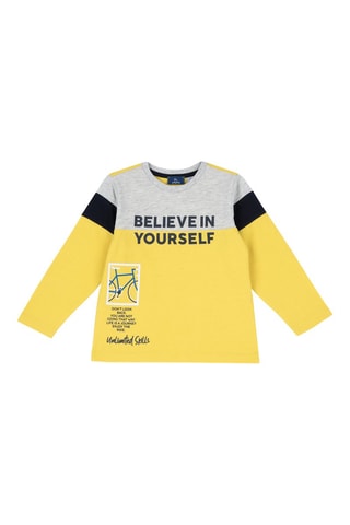 T-shirt - Jaune et gris clair chiné