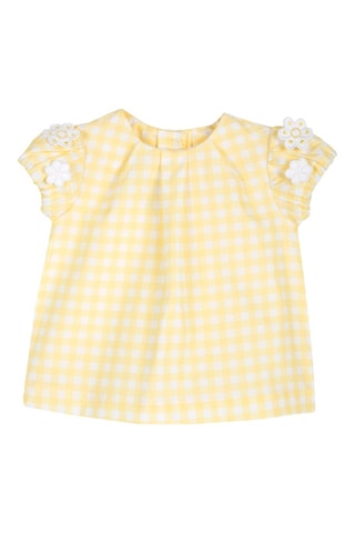 Blouse - Blanc et moutarde