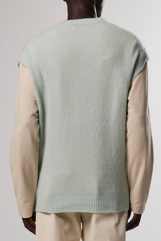 Pull en mérinos et bébé alpaga V-neck - Vert d’eau