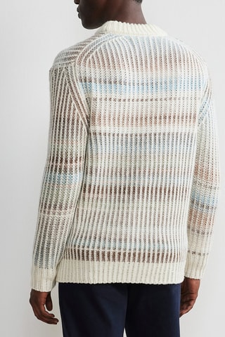Pull en laine Jason - Ecru et marron