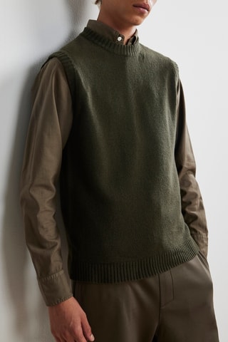 Pull sans manches en laine - Vert