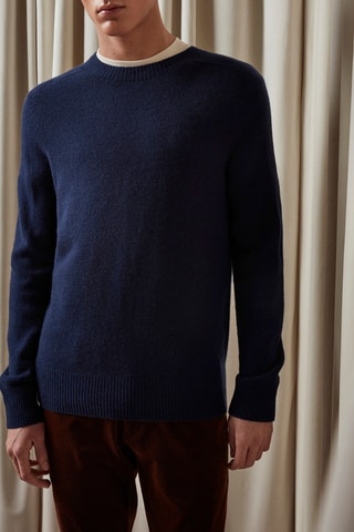 Pull en laine et cachemire Gordon - Bleu marine