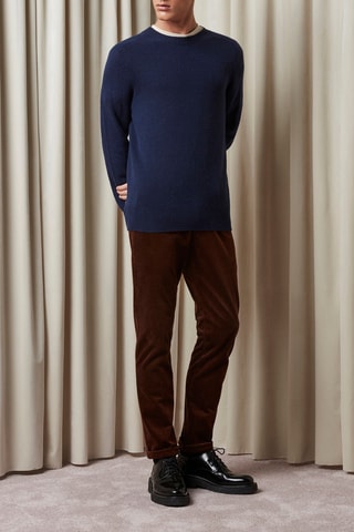 Pull en laine et cachemire Gordon - Bleu marine