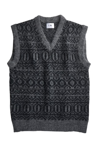 Pull sans manches en alpaga Hugo - Gris foncé chiné