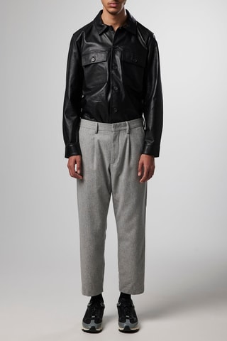 Pantalon en laine Bill - Gris chiné
