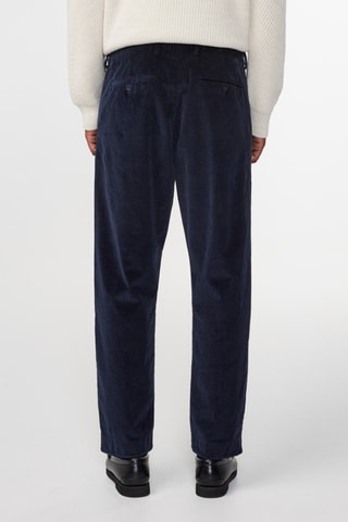 Pantalon en velours en coton biologique Bill - Bleu marine