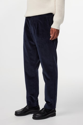 Pantalon en velours en coton biologique Bill - Bleu marine