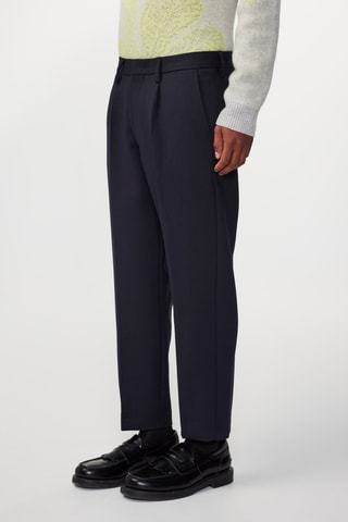 Pantalon en laine vierge Bill - Bleu marine