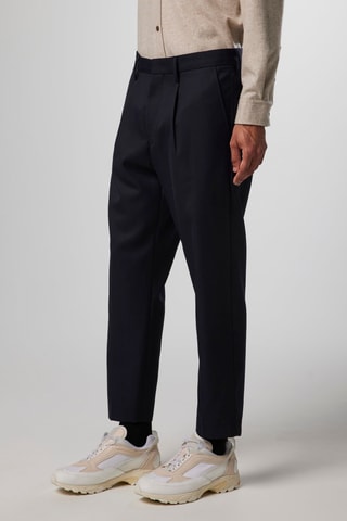 Pantalon en laine vierge Bill - Bleu marine
