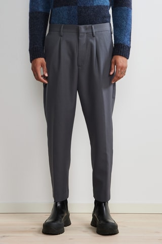Pantalon en laine vierge Bill - Gris foncé