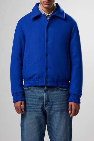 Veste loose en laine vierge et cachemire Dean - Bleu cobalt