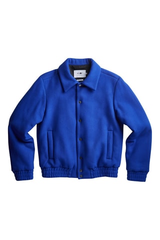 Veste loose en laine vierge et cachemire Dean - Bleu cobalt