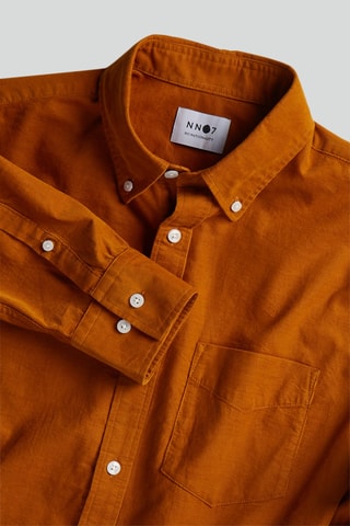 Chemise regular en velours Levon - Marron