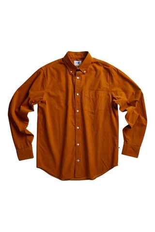 Chemise regular en velours Levon - Marron