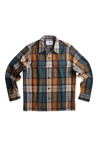 Chemise en laine Daniel - Marron et vert