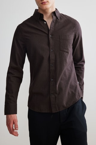 Chemise slim Manza - Marron foncé