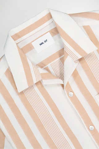 Chemise en coton biologique Julio - Marron et blanc