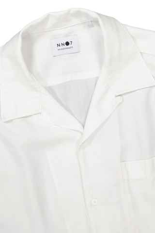 Chemise en lin et nacre Julio - Blanc