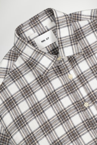 Chemise en coton biologique Deon - Blanc et gris foncé