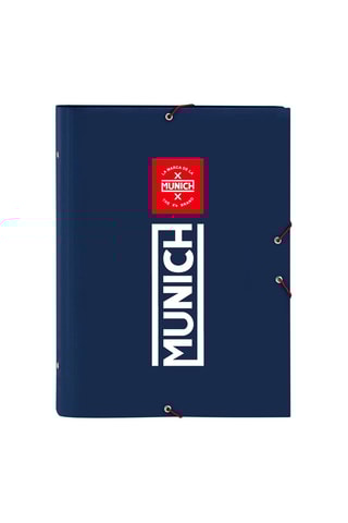 Pochette Munich Bleu foncé et blanc - 26 x 33,5 x 4 cm