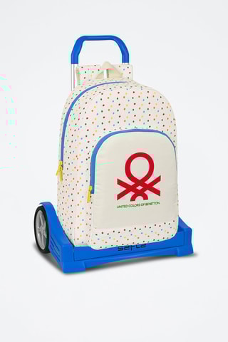 Sac à roulettes World - Blanc et bleu