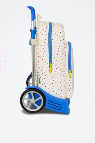 Sac à roulettes World - Blanc et bleu