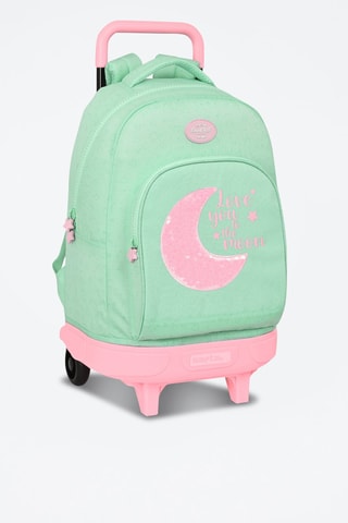 Sac à dos à roulettes - Vert et rose