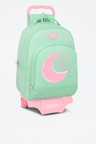 Sac à dos à roulettes - Vert et rose