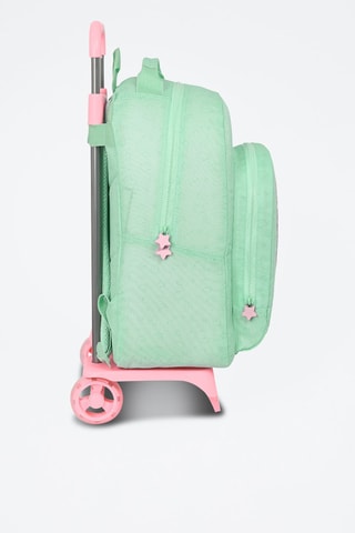 Sac à dos à roulettes - Vert et rose
