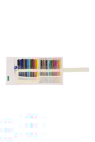 Etui à cayons avec 27 accessoires - Blanc