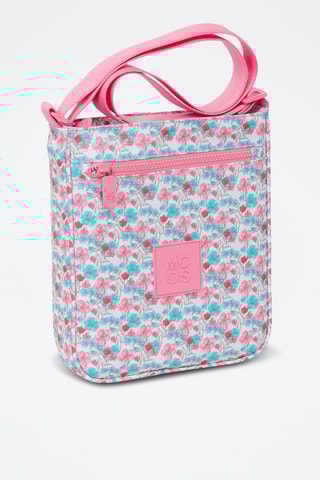 Sac bandoulière Flores - Rose et turquoise