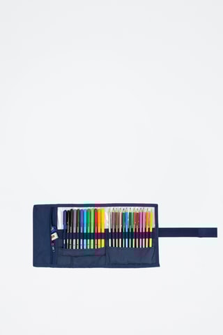 Trousse enroulable garnie Damero - 27 pièces - Bleu marine
