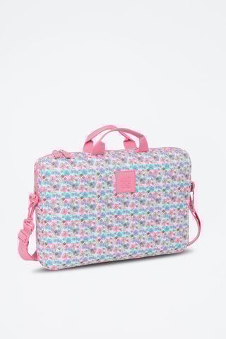 Porte-ordinateur Flores - Turquoise et rose