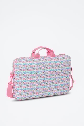 Porte-ordinateur Flores - Turquoise et rose