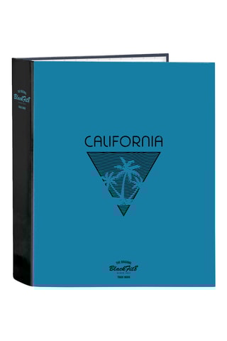 Classeur à anneaux California - Bleu canard - 27 x 33 x 6 cm