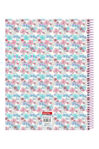 Bloc-notes à spirale Flores - 120 feuilles - 21 x 30 x 1 cm