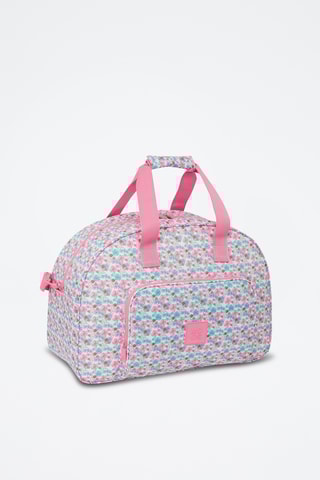 Sac de sport Flores - Rose et turquoise