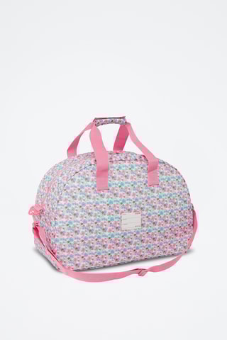Sac de sport Flores - Rose et turquoise