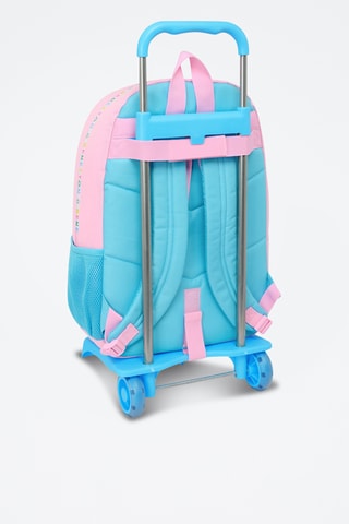 Sac à dos à roulettes Unique - Rose et ciel